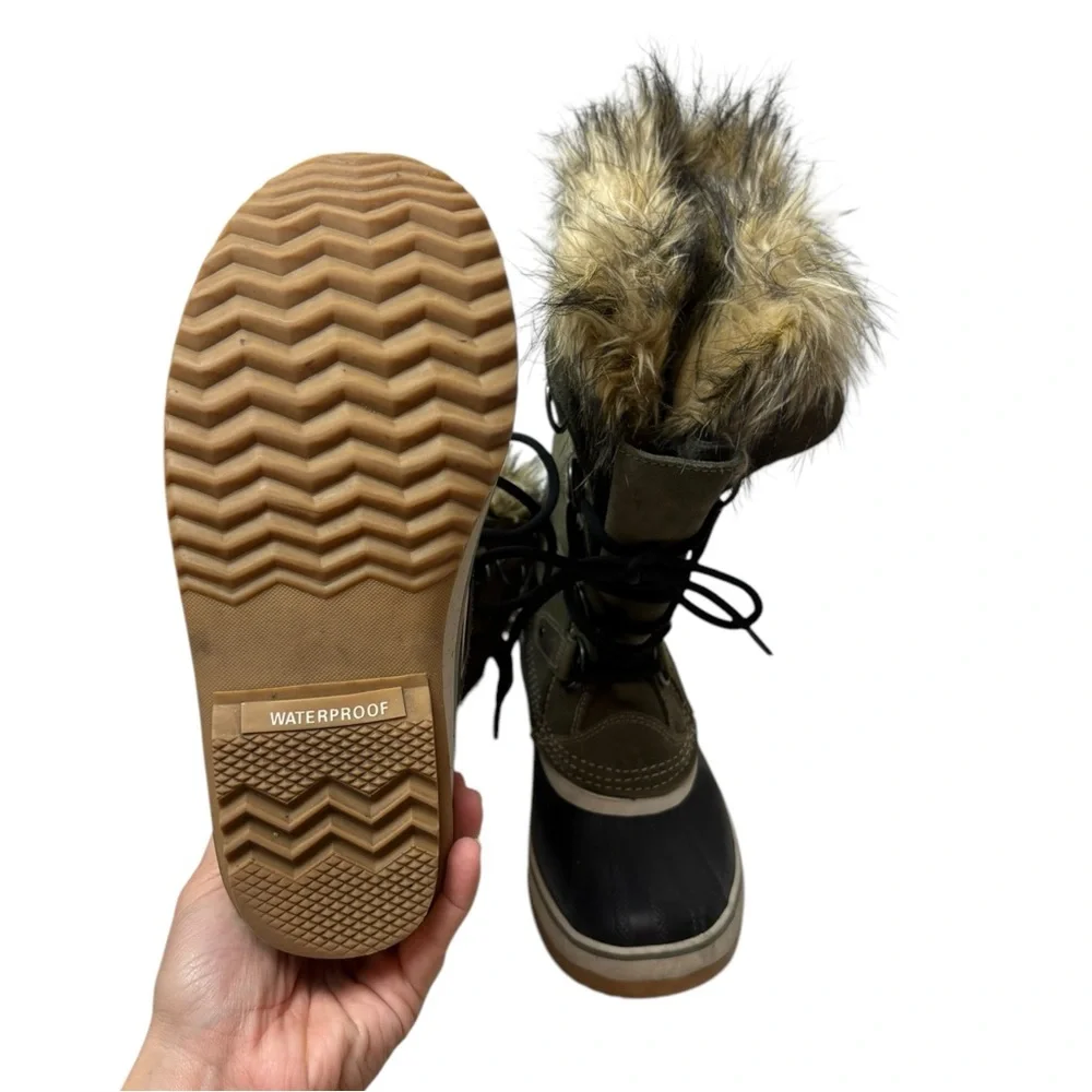 Sorel‎ Joan of Artic Tall Snow Boot Nori Olive Green Winter Waterproof Fur Suede